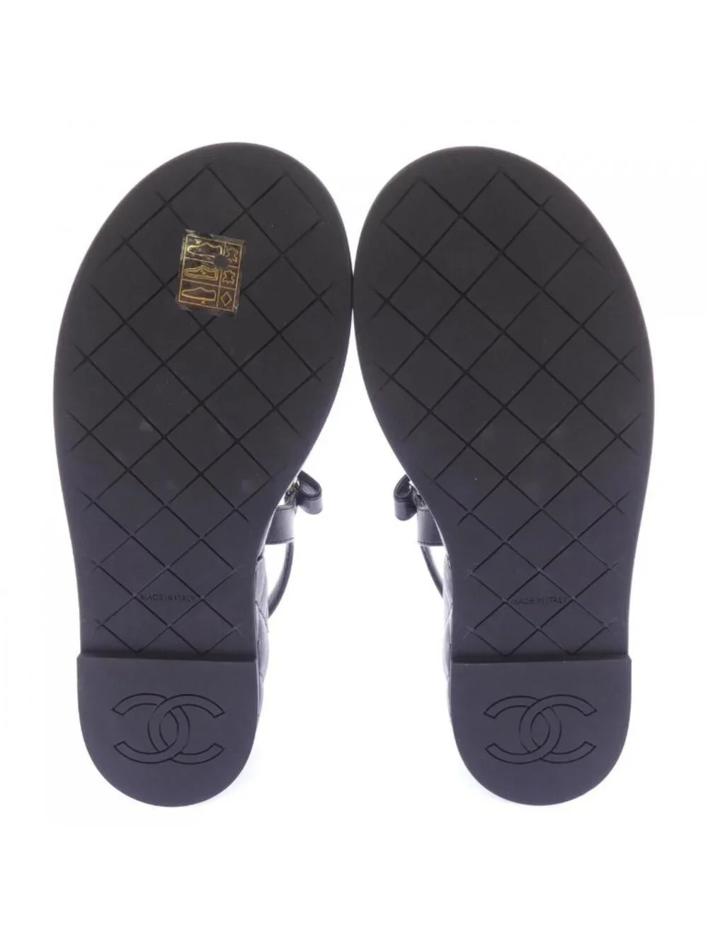 Chanel Quilted Sandals Black